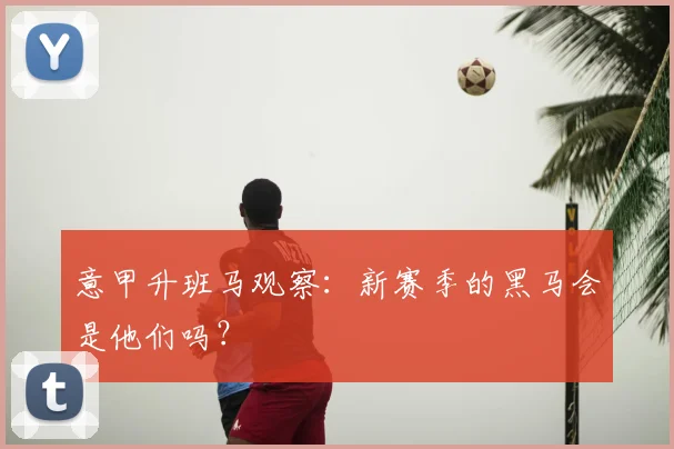意甲升班马观察：新赛季的黑马会是他们吗？